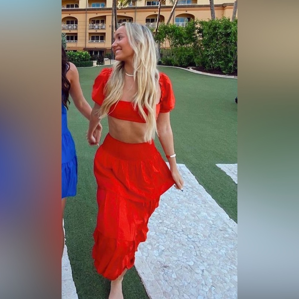 WEWOREWHAT Paloma Skirt In Red XS Excellent Condition!